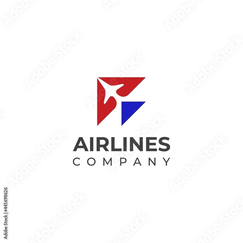 Minimal Simple Airlines airways airplane logo flat vector illustration