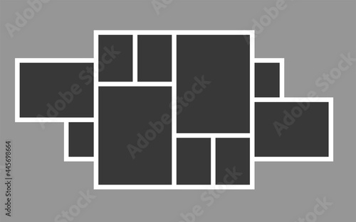blank collage frame photo part or picture. blank photo frame mockup. Vector photo frame mockup. photo frame collage background picture. Vector illustration. picture collage. picture collage.