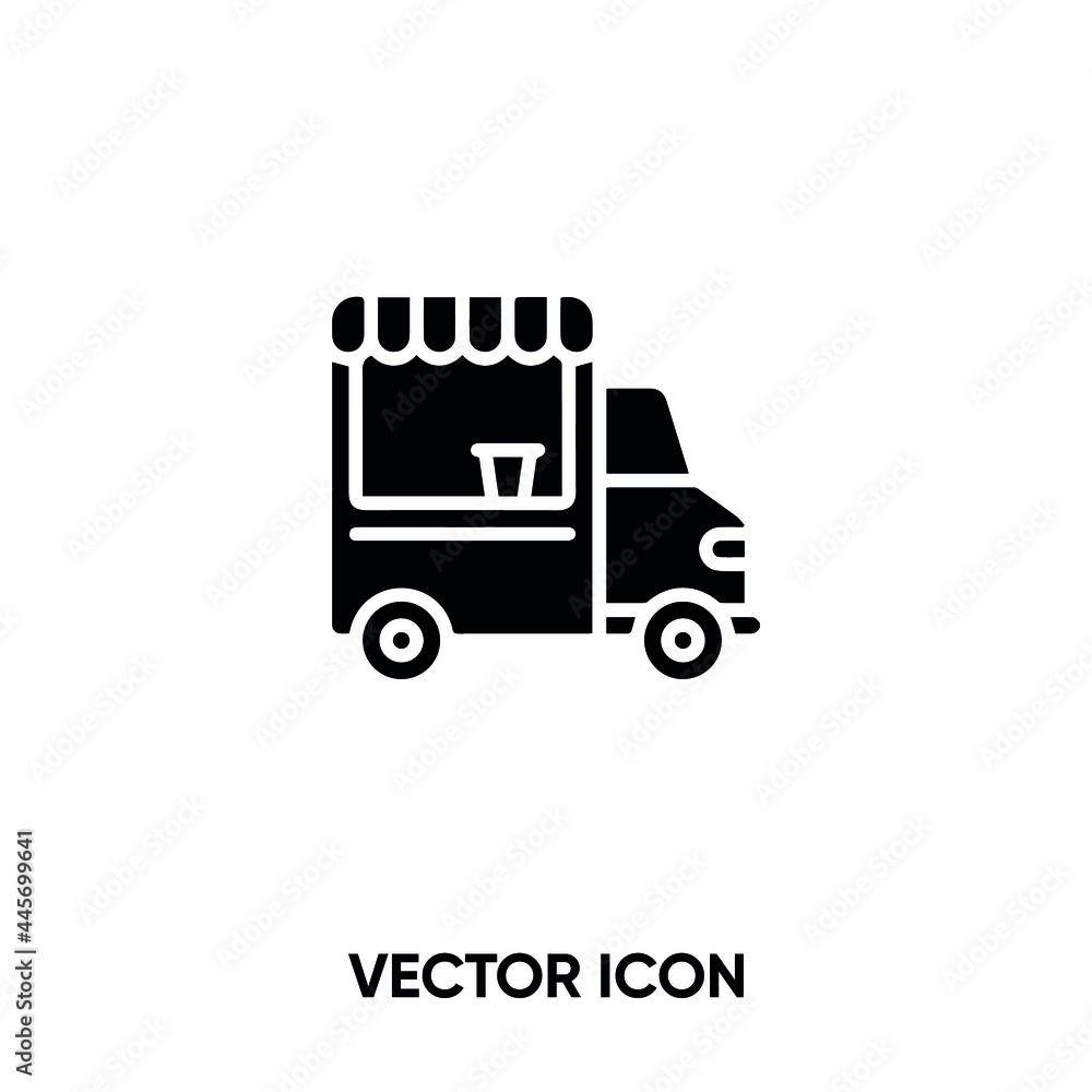 Street food truck vector icon. Modern, simple flat vector illustration
