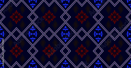 ethnic geometric seamless pattern design colorful  repeating background texture. for fabric, cloth design, wallpaper, wrapping