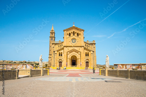 Panoramic view of the facade The Basilica of the National Shrine of the Blessed Virgin of Ta' Pinu.