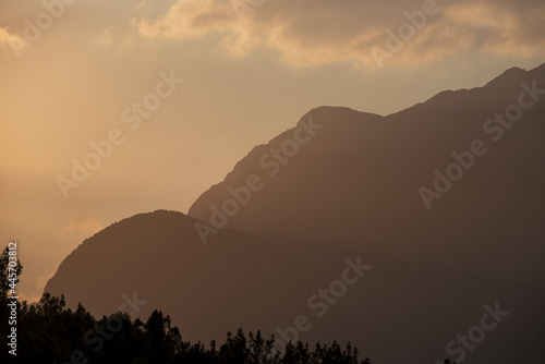 Taurus Mountains of the top of mount Tahtali at sunset