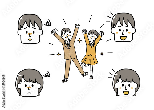 教育に関する若者のイラストセット