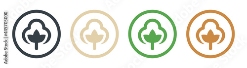 Cotton plant icon vector illustration.