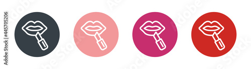 Lipstick icon set. Cosmetic symbol
