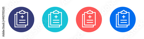 Medical record icon, medical report icon set. Button sign