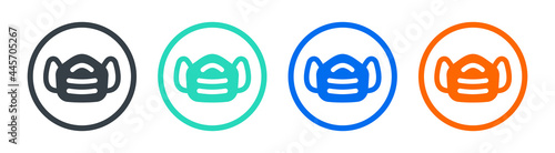 Medical face mask icon. Surgical mask sign. Vector illustration