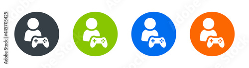 Game console with gamer icon symbol. Video games concept