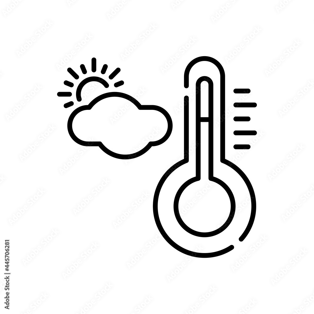 Temperature vector outline icon style illustration. EPS 10 file