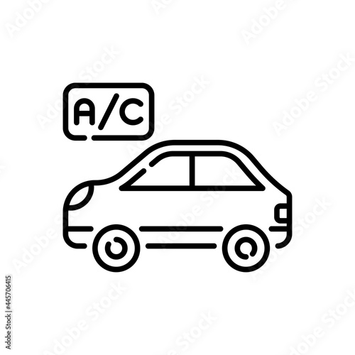 Car air Conditioner vector outline icon style illustration. EPS 10 file