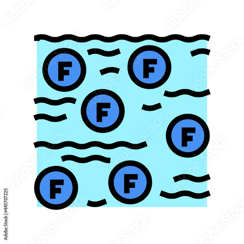 fluoridation water color icon vector. fluoridation water sign. isolated symbol illustration