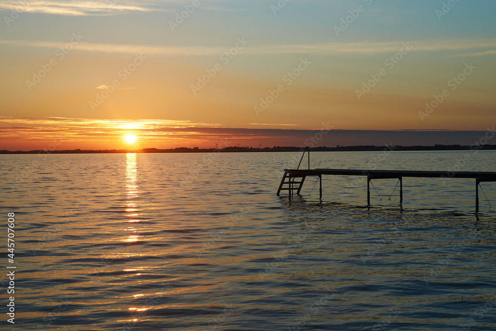 Peaceful sunset at Vadum Beach near Skive in Denmark Peaceful sunset at Vadum Beach near Skive in Denmark