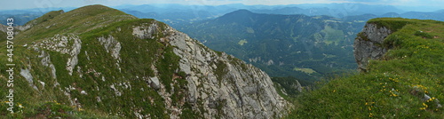 View of mountain panorama from Oetscher in Austria, Europe 