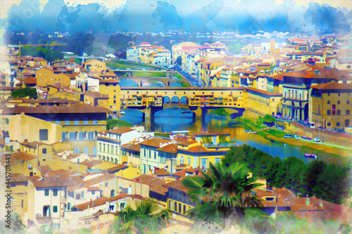 Photography panorama of the city in italia Florence