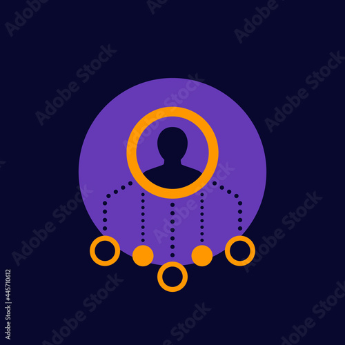 delegation and management icon, vector concept