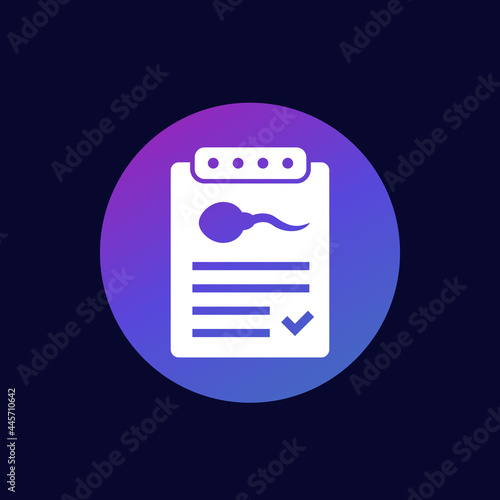 sperm test results icon, vector design