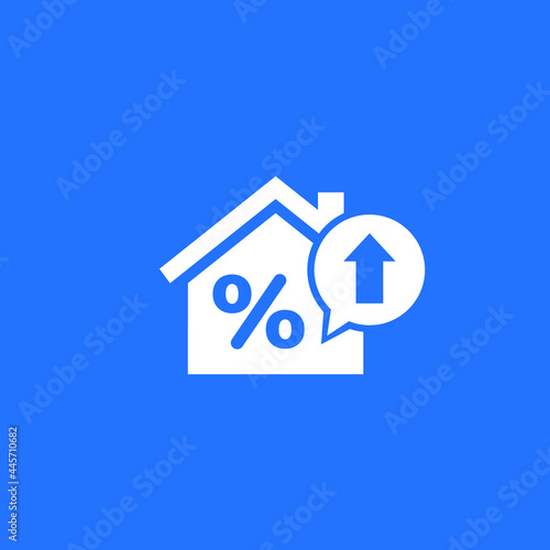 mortgage rate growing vector icon
