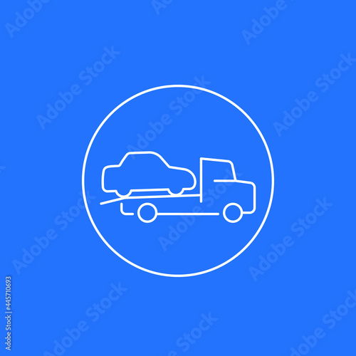 tow truck line icon, vector