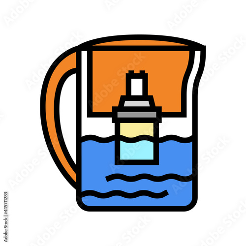 pot water filter color icon vector. pot water filter sign. isolated symbol illustration