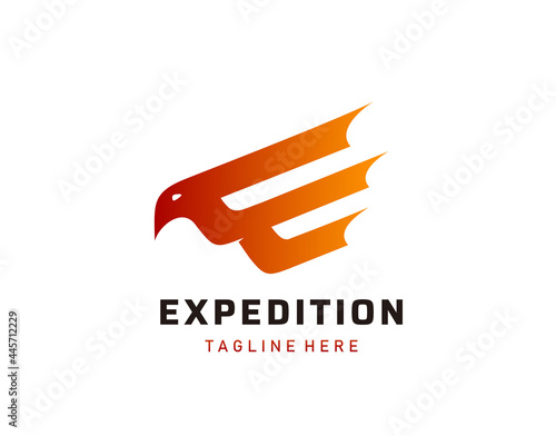 Eagle Cargo Logo Design. Fast and professional cargo and delivery design concept.