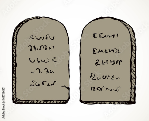 Tablets with 10 commandments. Vector drawing