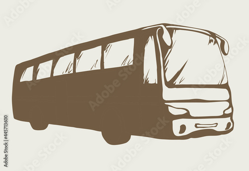 Large intercity bus. Vector drawing