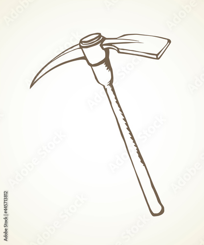 Pick axe icon. Vector drawing sign