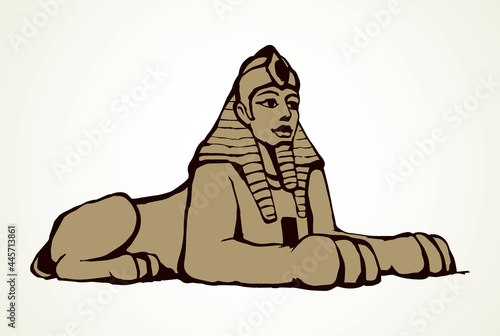 Egyptian sphinx. Vector pen drawing