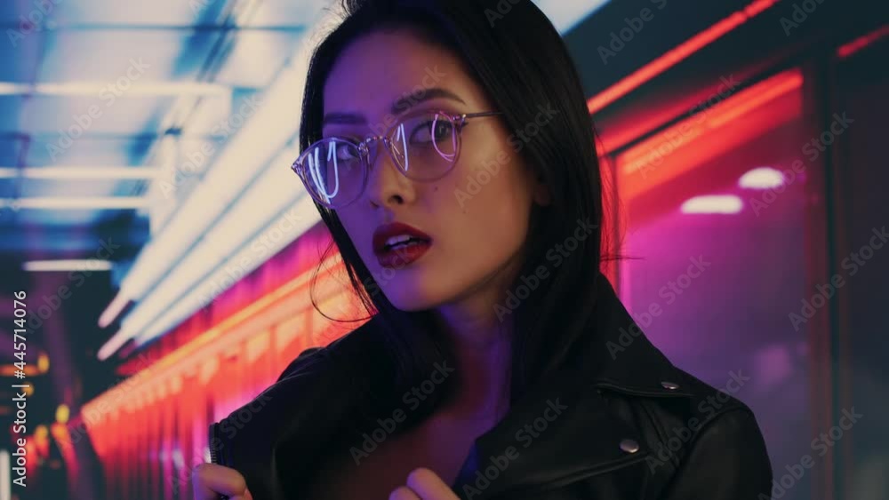Asian Woman in the City at Night. Asian Woman in the City at Night.