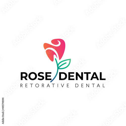 rose dental logo for restorative dental clinic, facial surgery vector