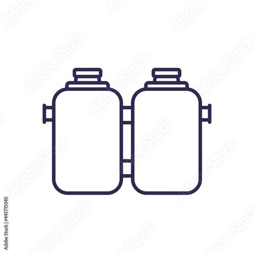 septic system with two tanks line icon
