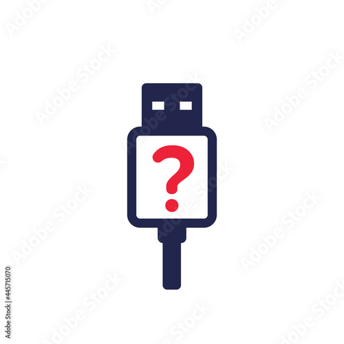unknown usb device icon, vector