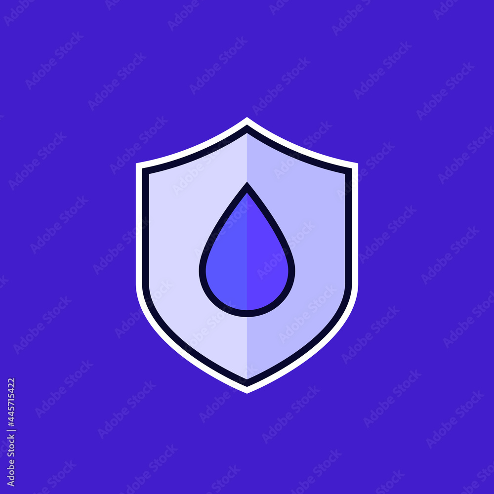 waterproof vector icon with a shield waterproof vector icon with a shield