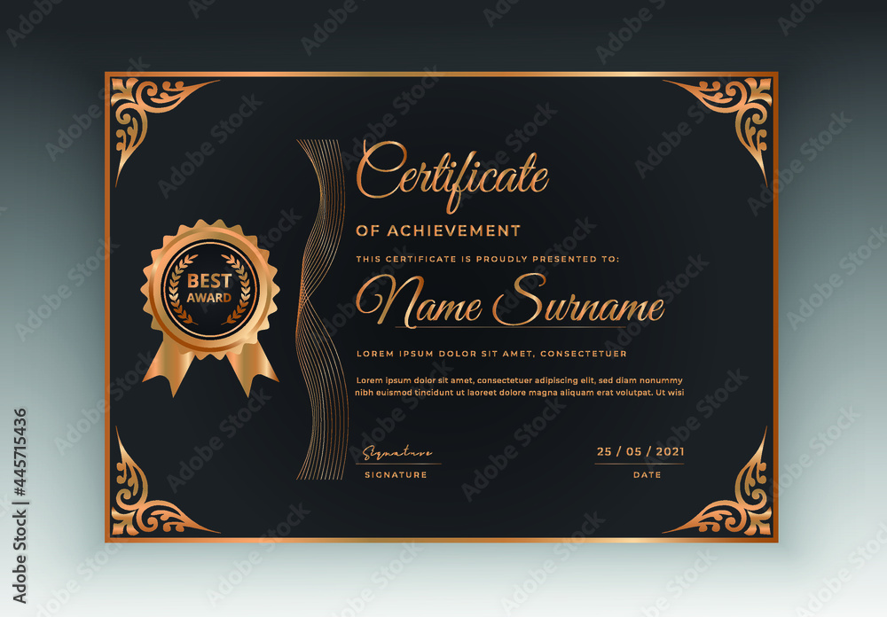 certificate of achievement modern abstract decorative design templates