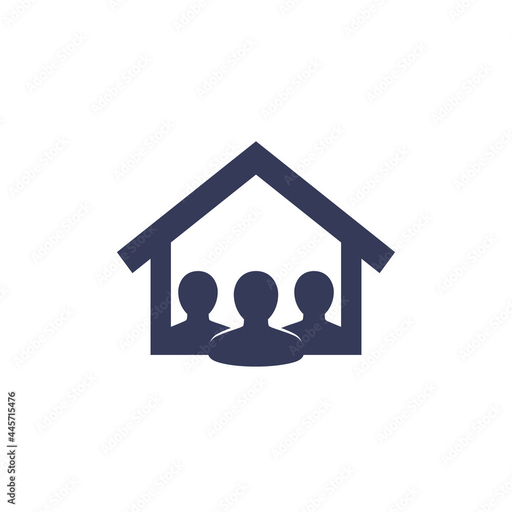 tenants icon, house and 3 residents tenants icon, house and 3 residents