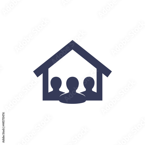 tenants icon, house and 3 residents