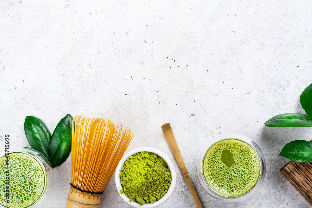 Green matcha tea drink Green matcha tea drink