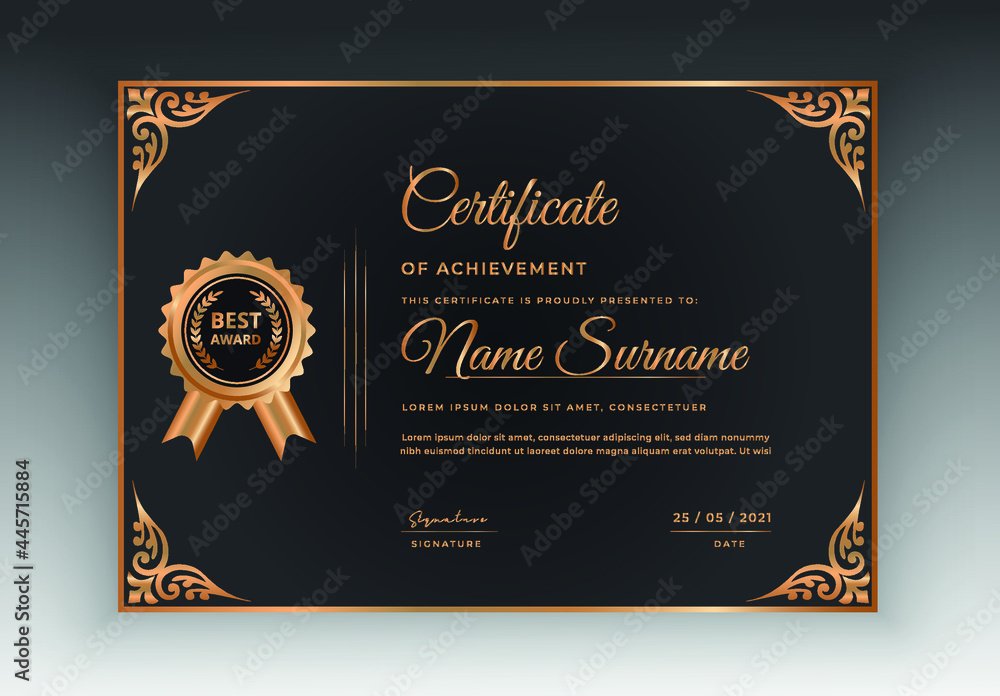 Naklejka premium certificate of achievement modern abstract decorative design templates