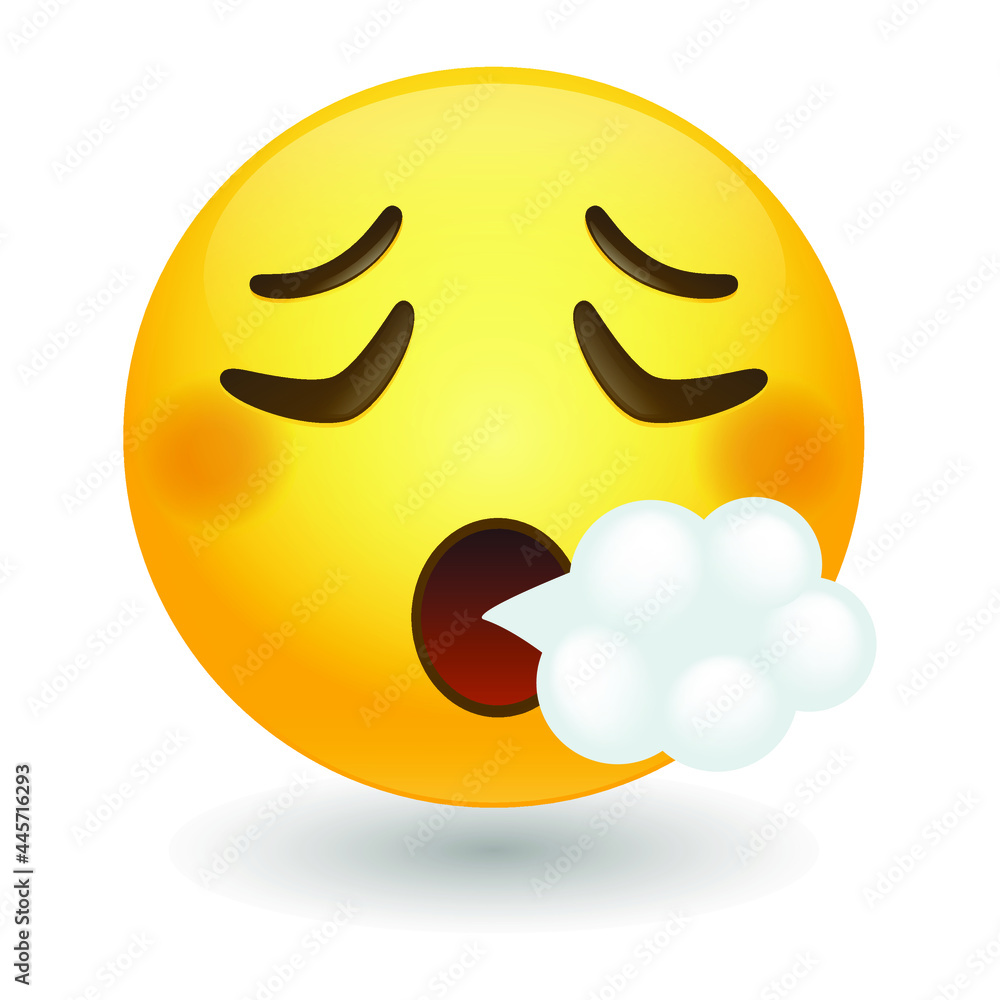 Exhaling Emoji Icon Illustration. Disappointment Vector Symbol Emoticon Design Vector. Stock