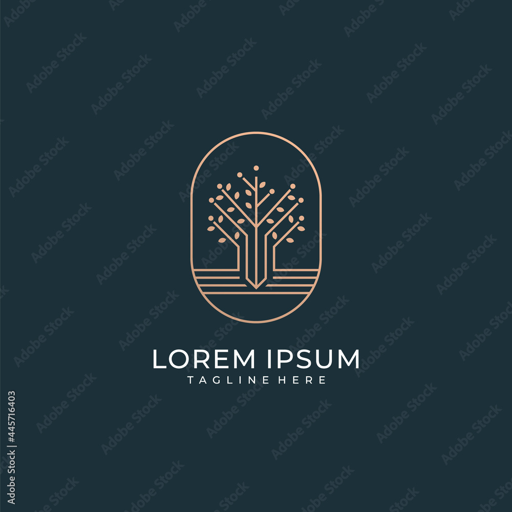 Monogram minimalist plant leaf logo elegant feminine design. Logo can ...