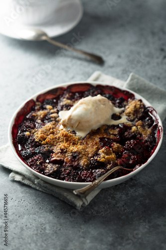 Bild auf Leinwand Traditional homemade red berry crumble