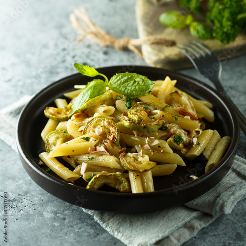 Pasta with zucchini and herbs