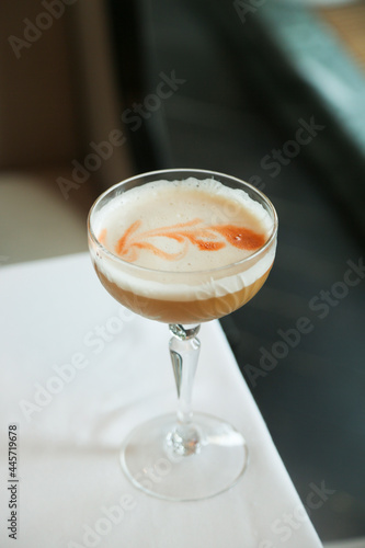 Delicious cocktail with egg white