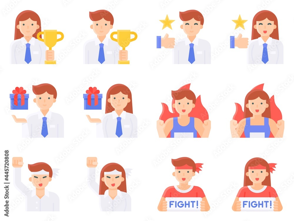 Positive Thinking And Motivation Avatar set 5, vector illustration Positive Thinking And Motivation Avatar set 5, vector illustration