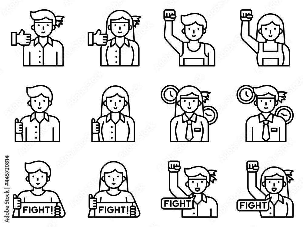 Positive Thinking And Motivation Avatar set 3, vector illustration Positive Thinking And Motivation Avatar set 3, vector illustration