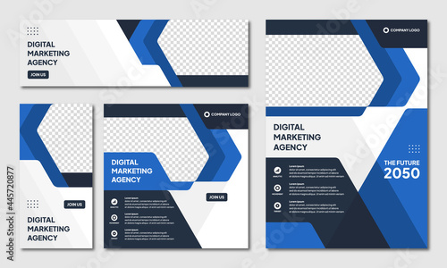 Editable Instagram post template modern background. Promotional web banner for company business. professional business instagram stories. webinar banner sale ads and discount promo