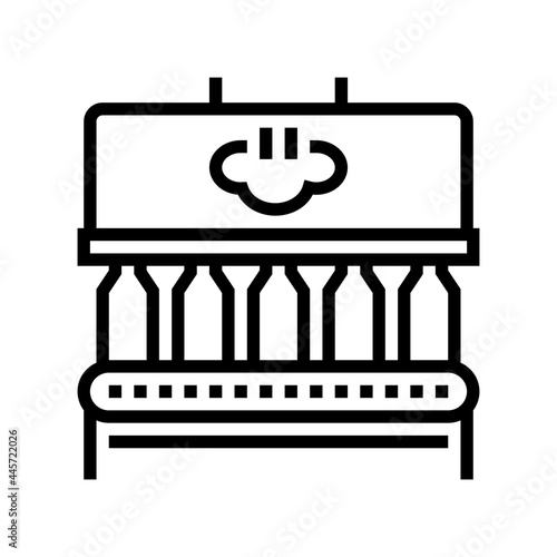 cooling glass bottle factory equipment line icon vector. cooling glass bottle factory equipment sign. isolated contour symbol black illustration