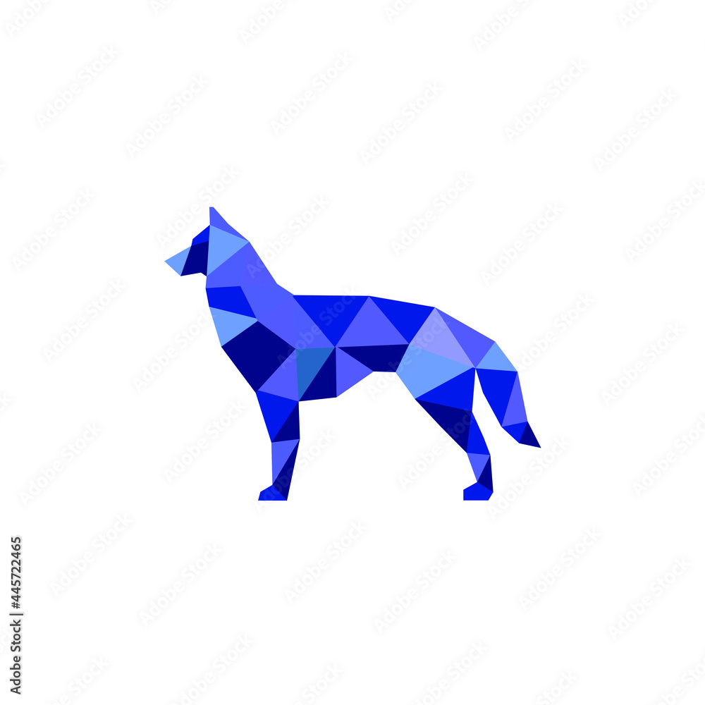 Obraz premium blue siberian husky dog logo design vector illustration