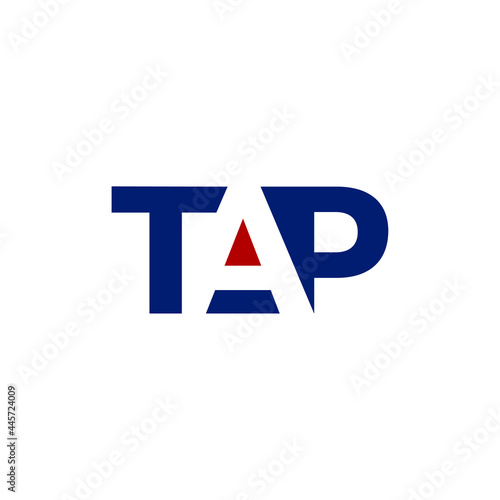Letter T, A, and P icon. Gestalt negative space Logo design. Vector Illustration.