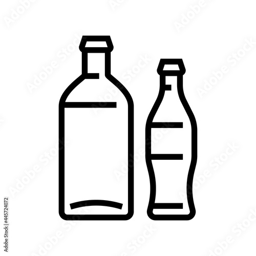 bottle glass production line icon vector. bottle glass production sign. isolated contour symbol black illustration